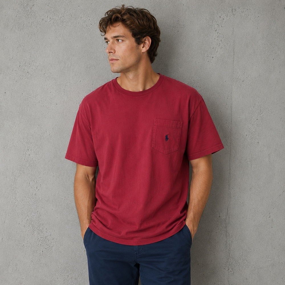 Polo Ralph Lauren Mens XL Red Pocket T-Shirt Cotton Classic Fit Short Sleeve Tee